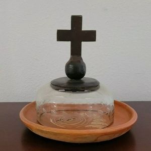 Jan Barboglio Old Cheese Iron Cross Dome with Plate Retired